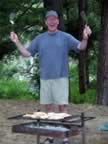 2-17 Tim cooking salmon at Camp 2.jpg (87kb)